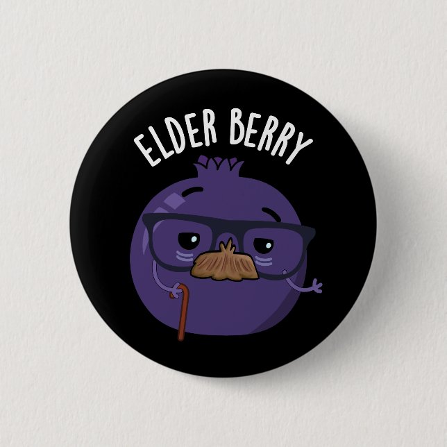 Elder-berry Funny Berry Pun Knapp (Framsida)