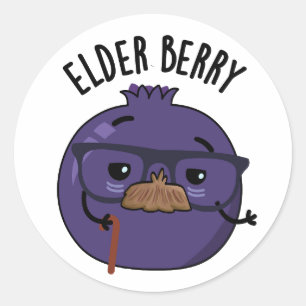 Elder-berry Funny Berry Pun Runt Klistermärke