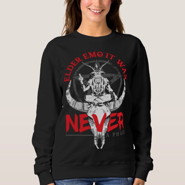 Elder Emo It Was Never A Phase Gothic Skeleton  3 T Shirt (Framsida)
