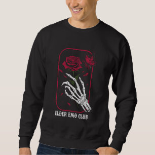 Elder Emo Klubb Skeleton Hand Sten Gothic Emo Musi Lång Ärmad Tröja