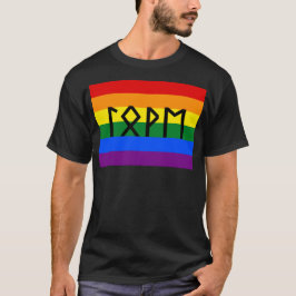 Elder Futhark Kärlek Pride Flagga T Shirt