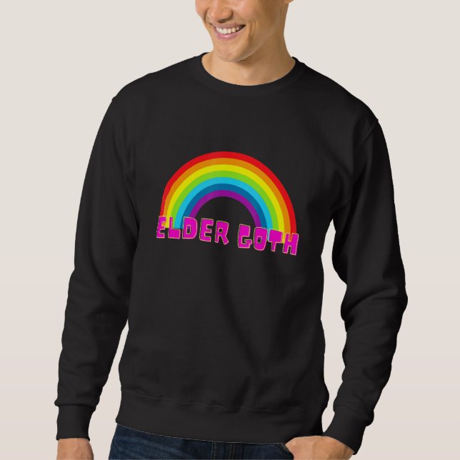 Elder Goth Gothic Rainbow Lång Ärmad Tröja (Framsida)