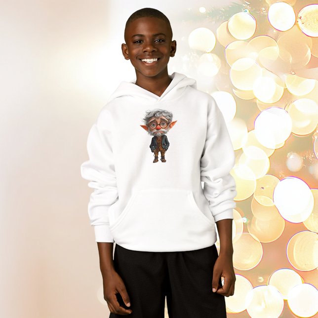 Elder jul Elf Boy's Hoodie T Shirt (Skapare uppladdad)