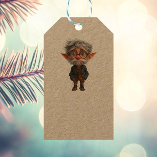 Elder jul Elf Kraft Gift Märkres Presentetikett