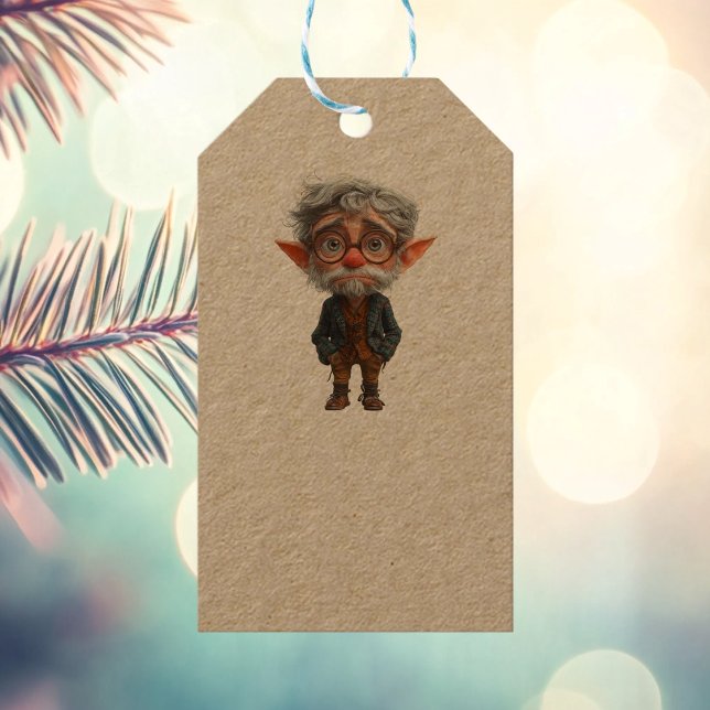 Elder jul Elf Kraft Gift Märkres Presentetikett (Skapare uppladdad)