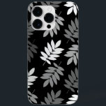 Elder Leaf Lg Pattern Black White Grey<br><div class="desc">Elder tree leaf silhouette in a surface pattern design with grey and white detail on a black background.</div>
