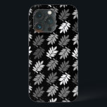 Elder Leaf Pattern Black White Grey<br><div class="desc">Elder tree leaf silhouette in a surface pattern design with grey and white detail on a black background.</div>