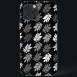 Elder Leaf Pattern Black White Grey<br><div class="desc">Elder tree leaf silhouette in a surface pattern design with grey and white detail on a black background.</div>