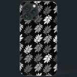 Elder Leaf Pattern Black White Grey<br><div class="desc">Elder tree leaf silhouette in a surface pattern design with grey and white detail on a black background.</div>