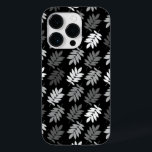 Elder Leaf Pattern Black White Grey<br><div class="desc">Elder tree leaf silhouette in a surface pattern design with grey and white detail on a black background.</div>