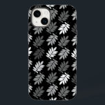Elder Leaf Pattern Black White Grey<br><div class="desc">Elder tree leaf silhouette in a surface pattern design with grey and white detail on a black background.</div>