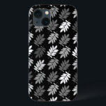Elder Leaf Pattern Black White Grey<br><div class="desc">Elder tree leaf silhouette in a surface pattern design with grey and white detail on a black background.</div>