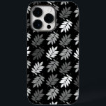 Elder Leaf Pattern Black White Grey<br><div class="desc">Elder tree leaf silhouette in a surface pattern design with grey and white detail on a black background.</div>