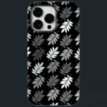 Elder Leaf Pattern Black White Grey<br><div class="desc">Elder tree leaf silhouette in a surface pattern design with grey and white detail on a black background.</div>