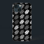 Elder Leaf Pattern Black White Grey<br><div class="desc">Elder tree leaf silhouette in a surface pattern design with grey and white detail on a black background.</div>