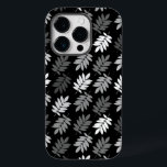 Elder Leaf Pattern Black White Grey<br><div class="desc">Elder tree leaf silhouette in a surface pattern design with grey and white detail on a black background.</div>