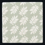 Elder Leaf Pattern White on Green Stenunderlägg<br><div class="desc">Rustic Elder tree leaf silhouette in a surface pattern design with white detail on a green background.</div>
