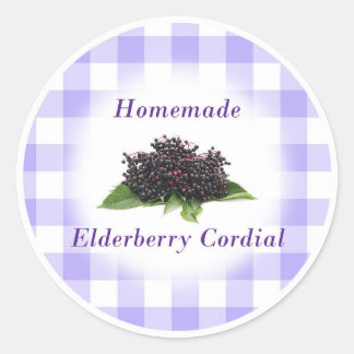 Elderberry cordial label runt klistermärke