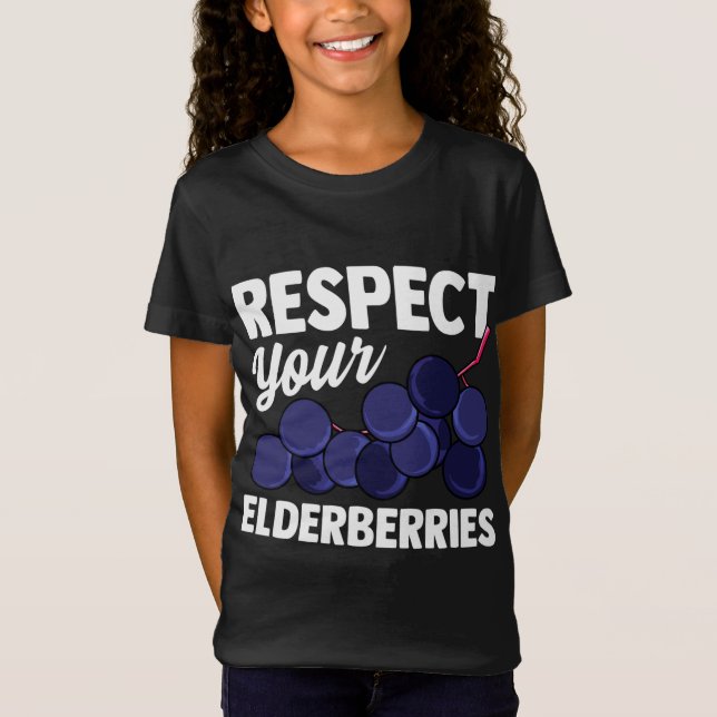 Elderberry Fruit Pun Funny Gift for Vegans T Shirt (Framsida)