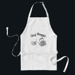 Elderblomme Tea | Monogram Apron Förkläde<br><div class="desc">Snyggt med anpassningsbar monogram i elegant med skript med söta illustrationer av te kopp med elderblomma och en vattenkokare</div>