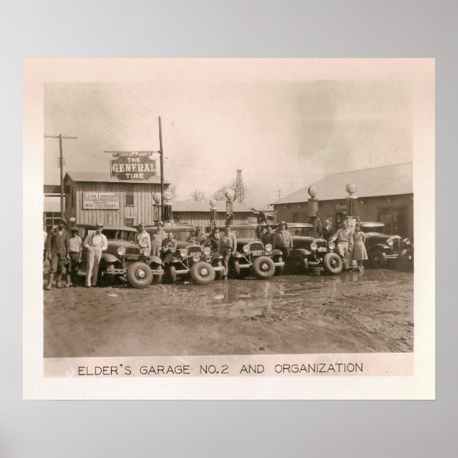 Elders Garage, Gas & Däck, Kilgore, TX 1931/32 Poster (Framsidan)