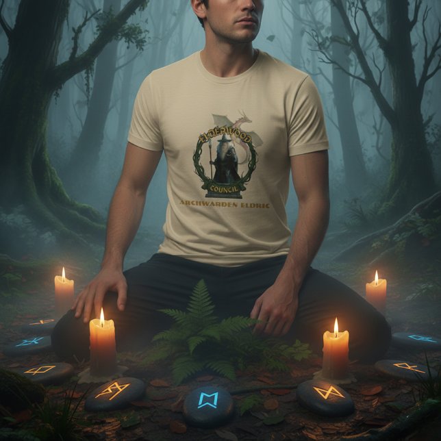 Elderwood Council Archwarden Eldric Fantasy Wizard T Shirt (Skapare uppladdad)