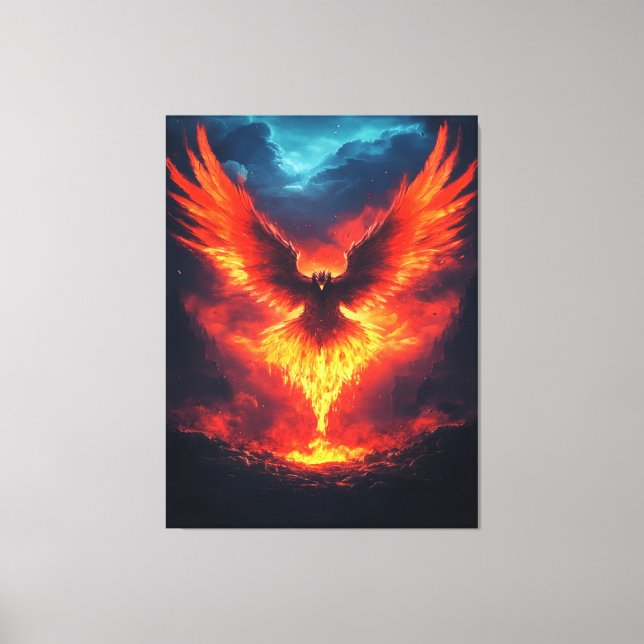Eldfågel Fenix Stigande Canvastryck (Framsida)