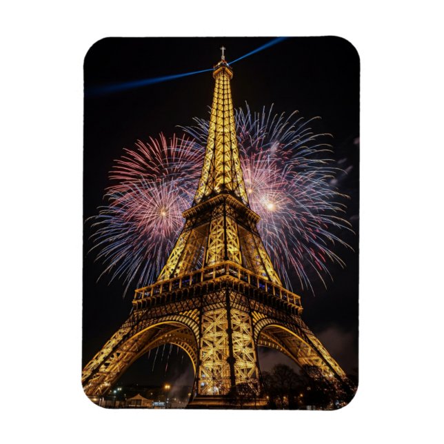Eldfester Paris Eiffeltornet Kaféer vykort Magnet (Vertikal)
