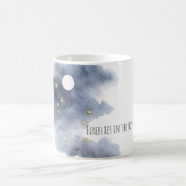 Eldflugor i himlen månen högt uppe kaffemugg