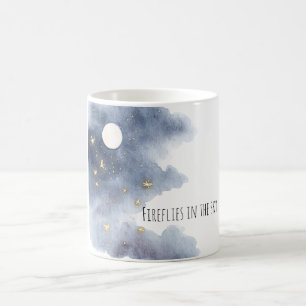 Eldflugor i himlen månen högt uppe kaffemugg