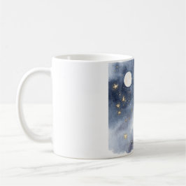 Eldflugor i himlen månen högt uppe kaffemugg