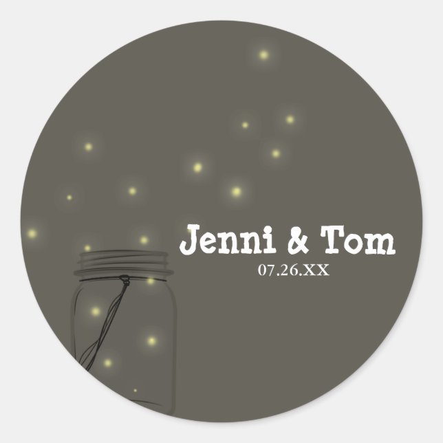 Eldflugor Murarburk Rustika Etiketter Bröllopspres (Framsida)