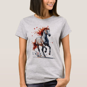Eldfull Andlighet - Majestätisk Häst Akvarell T-Sh T Shirt
