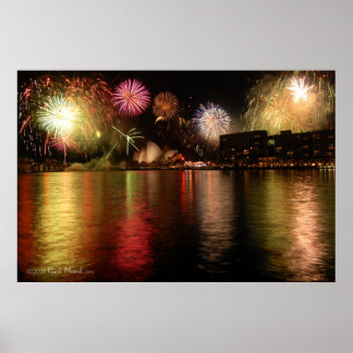 Eldfyrverkeri : Sydney Harbour, Australien Poster