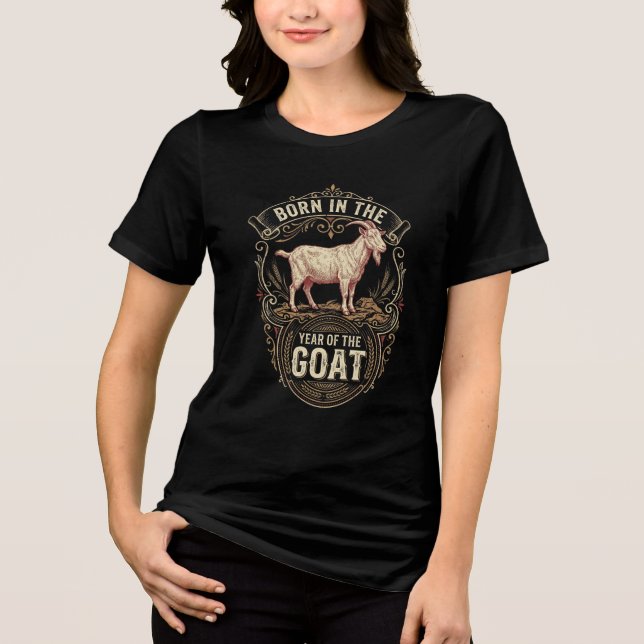 Eldget 2027 Lunar Nyår T-shirt År för Geten (Framsida)