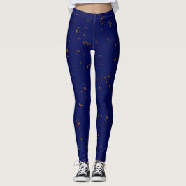 Eldgnistor överlagrar Ditt Foto Bålaska Blå Leggings