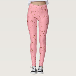 Eldgnistor överlagrar Ditt Foto Rosabrunt Leggings