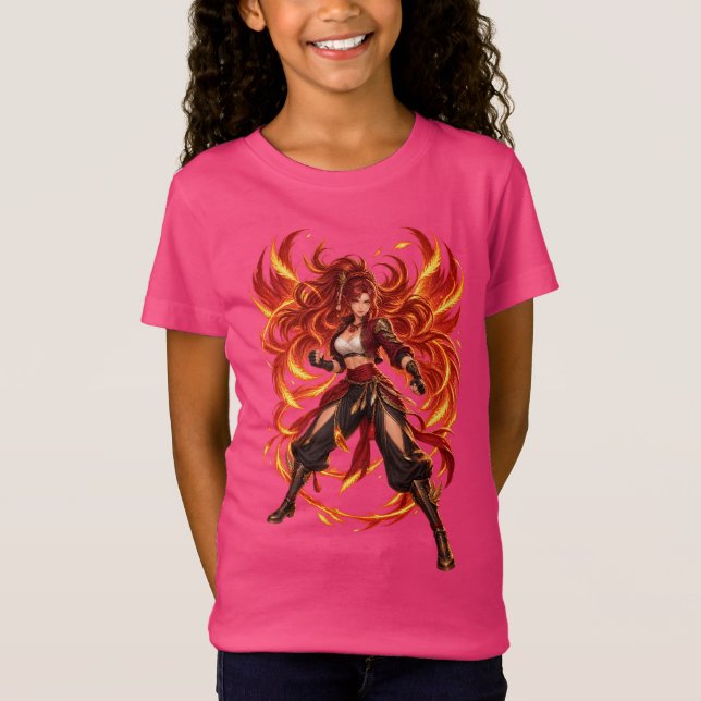 Eldgudinna Fantasy Krigare T-Shirt (Framsida)