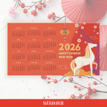 Eldhäst 2026 Kinesiskt Nyår Magnetisk Kalender