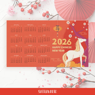 Eldhäst 2026 Kinesiskt Nyår Magnetisk Kalender