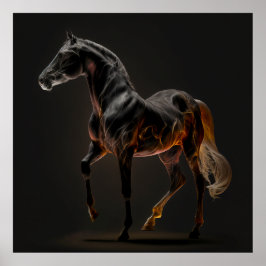 Eldhäst, Abstrakt Färg, konstutskrift av vägg Poster