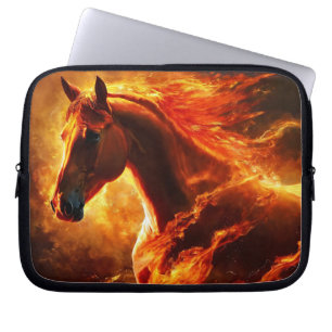 eldhäst, häst, djur, flamma, eld laptop fodral