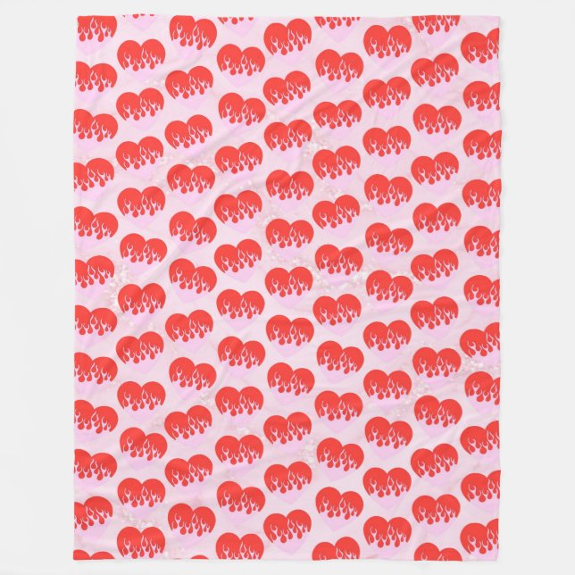 Eldhjärta Fleecefilt (Framsidan)