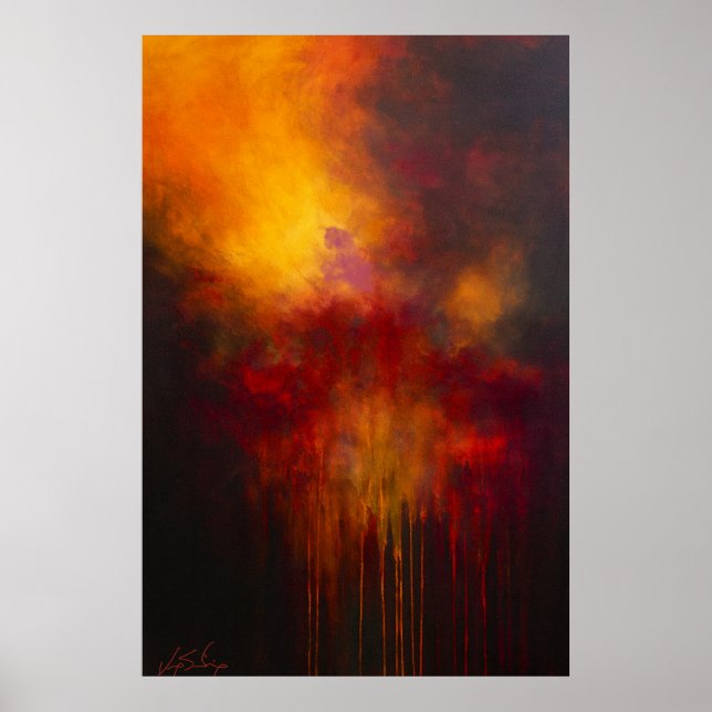 Eldig Abstrakt Konsttryck Poster (Framsidan)