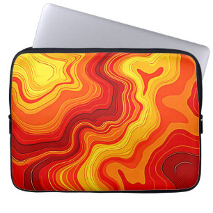 Eldig Abstrakt Topografisk Konst Laptop Fodral