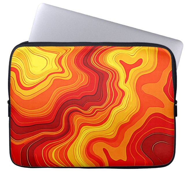 Eldig Abstrakt Topografisk Konst Laptop Fodral (Framsidan)