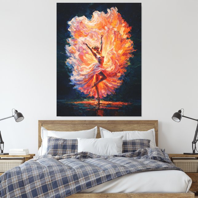 Eldig ballerina Fenix återfödelse impasto Canvastryck (Insitu (sovrum))