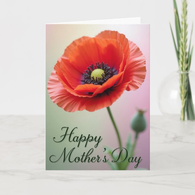 Eldig Blomstrande Morsdags Kort (Framsida)