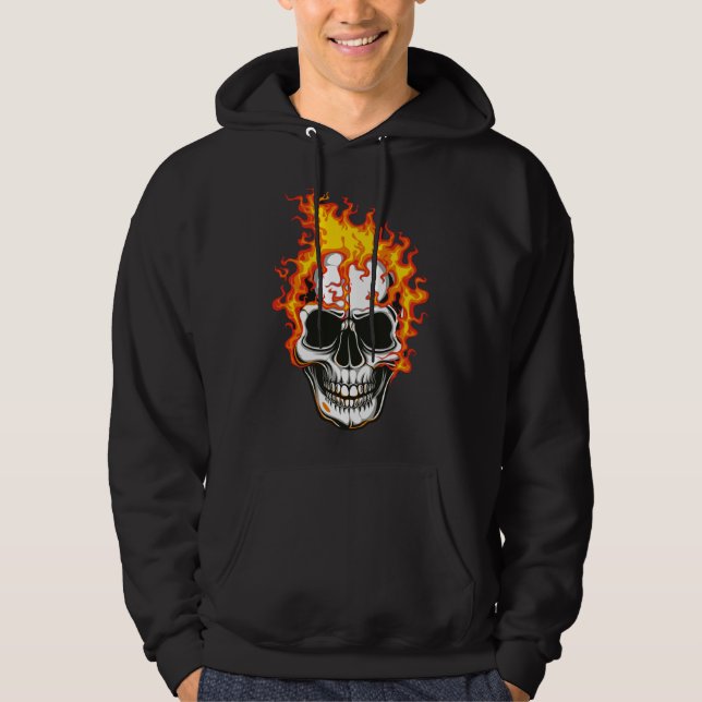 Eldig brandskalle hoodie (Framsida)