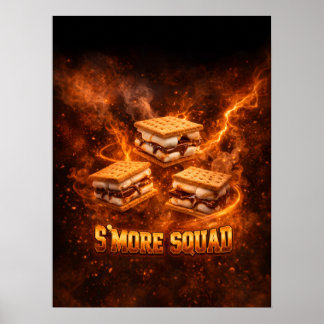 Eldig campings'mores-konst poster